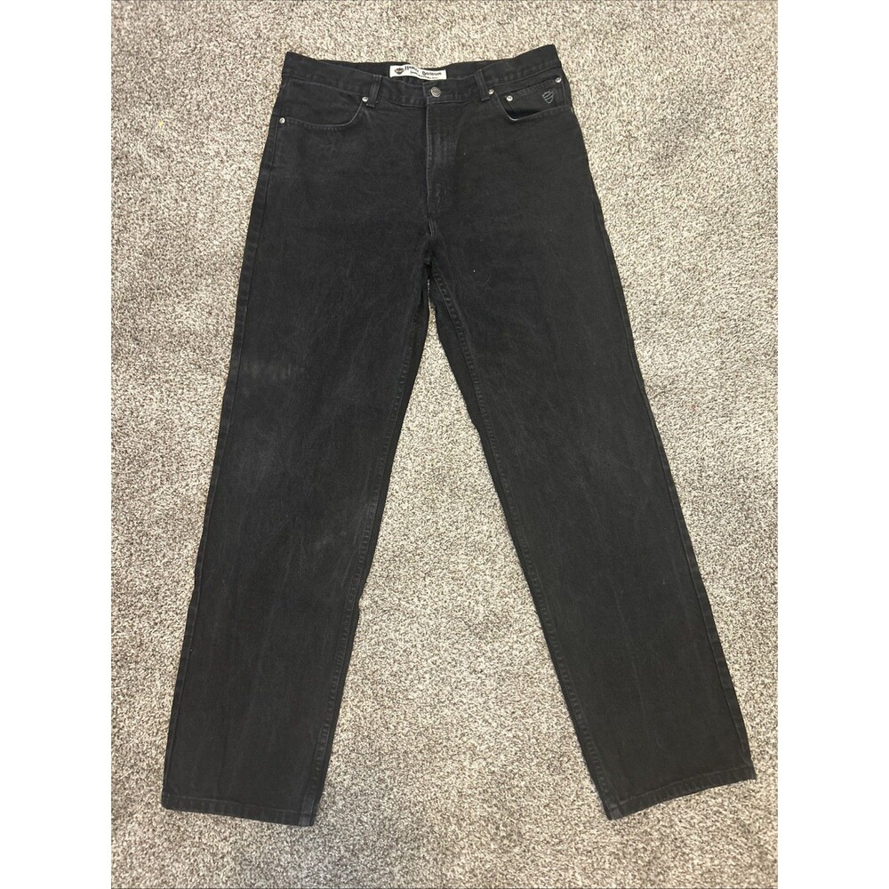VTG Y2K Harley Davidson Jeans Mens Measurements 36x34 Black Straight Leg Biker